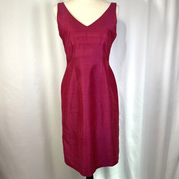 saeyoung vu couture Dresses & Skirts - Saeyoung Vu Couture Silk Cocktail Dress Size 8 Magenta Pink V Neck Sleeves